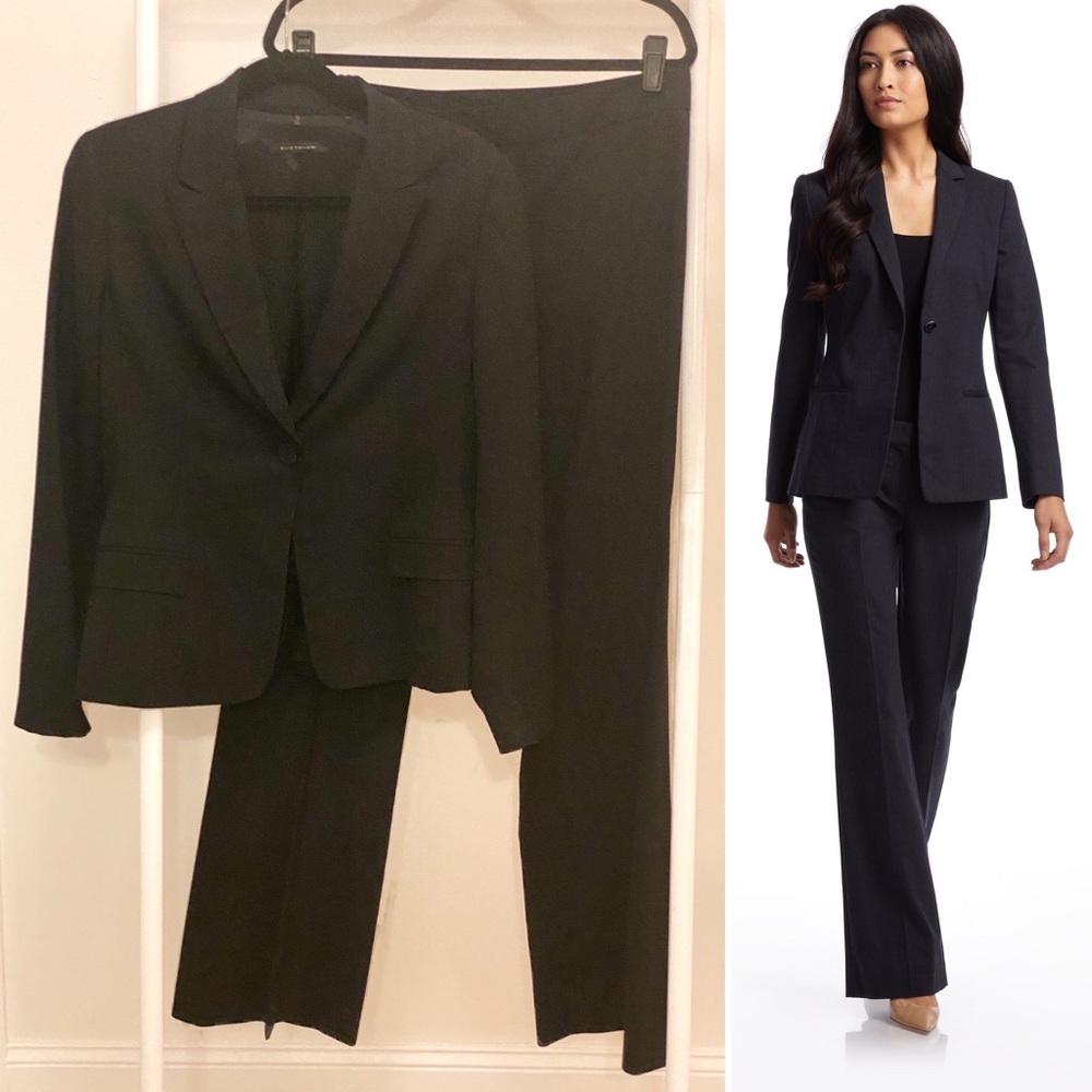 Elie Tahari Black Blazer & Pants Set